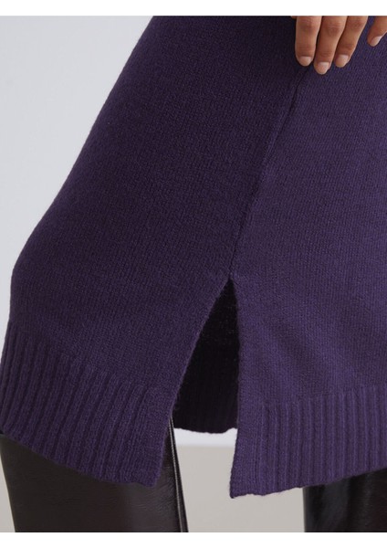 Lcw Yeni Sezon Peak Yeni Sezon Yarım Balıkçı Yaka Yırtmaçlı Triko Elbise modelleri