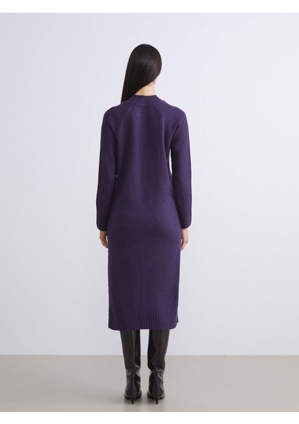 Lcw Yeni Sezon Peak Yeni Sezon Yarım Balıkçı Yaka Yırtmaçlı Triko Elbise fırsatları