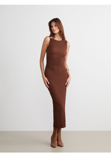 Lcw Yeni Sezon Vizyon Yeni Sezon Bisiklet Yaka Büzgülü Bodycon Elbise