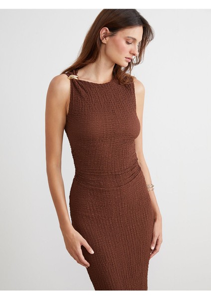 Lcw Yeni Sezon Vizyon Yeni Sezon Bisiklet Yaka Büzgülü Bodycon Elbise fiyatları