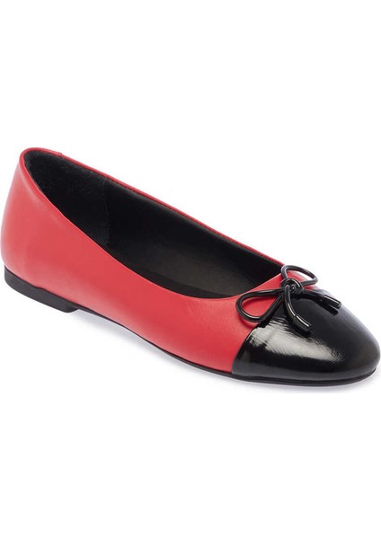 Kırmızı Hakiki Deri Kadın Babet - K24I1BB67455-Z14