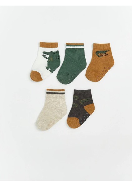Desenli Erkek Bebek Soket Çorap 5'li (W5)