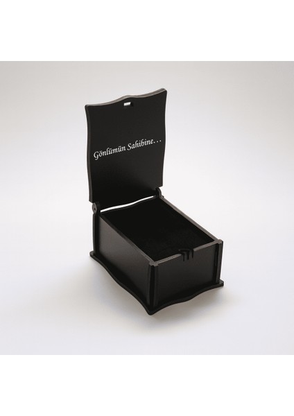 Hediye Notu Yazılı Siyah Ahşap Kolye Küpe Bileklik Set Takı Kutusu - M2 fiyatları