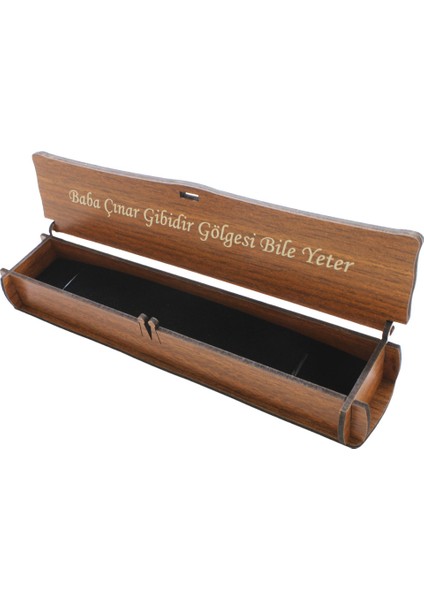 Özel Mesaj Yazılı Kahverengi Ahşap Elegance Hediye Tesbih Kutusu - M2 modelleri