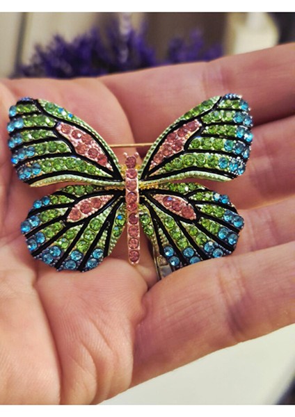 Gökkuşağı Kanadı Kelebek Broş modelleri