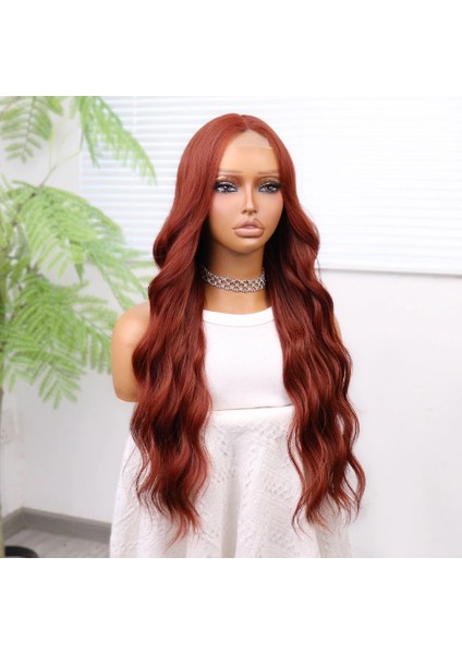 Koyu Bakır Su Dalgalı Tül Peruk modelleri