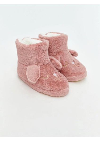 3D Aplikeli Nakış Detaylı Kız Çocuk Ev Botu (W5)