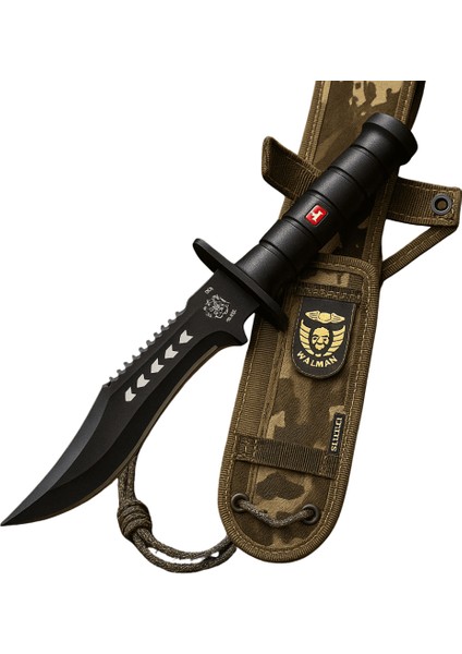 Siyah Polimer Saplı Isme Özel Yazılı CK75 - ST60 Kalite Paslanmaz Çelik Outdoor Bıçak