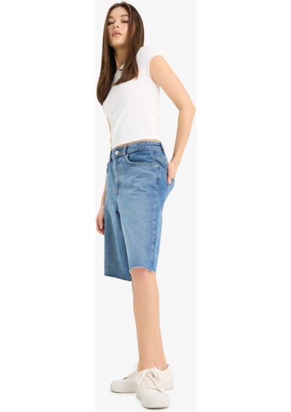 Fitted Bisiklet Yaka Kısa Kollu Tişört F3833AX25SM