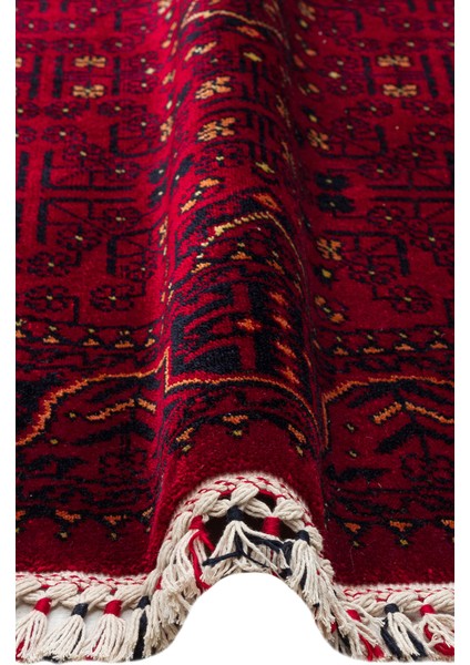 Historic 960 Red Q Afgan Desenli El Emeği ile Özel Tezgahlarda Üretilen Tencel Uşak Halısı modelleri