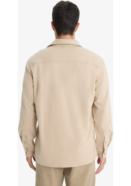 Regular Fit Polo Yaka Twill Uzun Kollu Gömlek