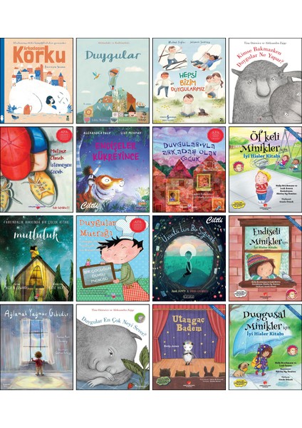 / Duygular En Çok Neyi Sever + Mutluluk + Aklımdaki ve Kalbimdeki + Hepsi Bizim Duygularımız + Mutsuz Olmak Istemeyen Çocuk + Üzüntü Için Bir Sığınak + Endişeler Kükreyince/ 16’lı Set P4C