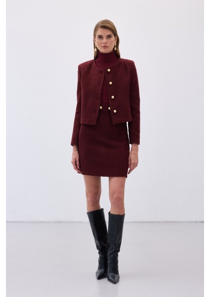Kısa Tüvit Ceket - Bordo fiyatları