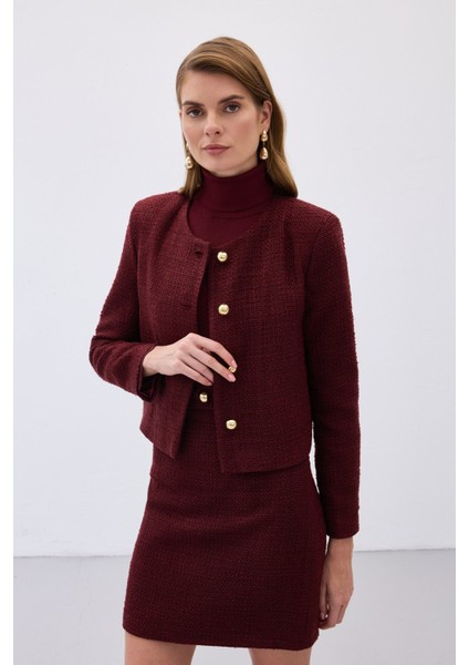 Kısa Tüvit Ceket - Bordo indirimleri
