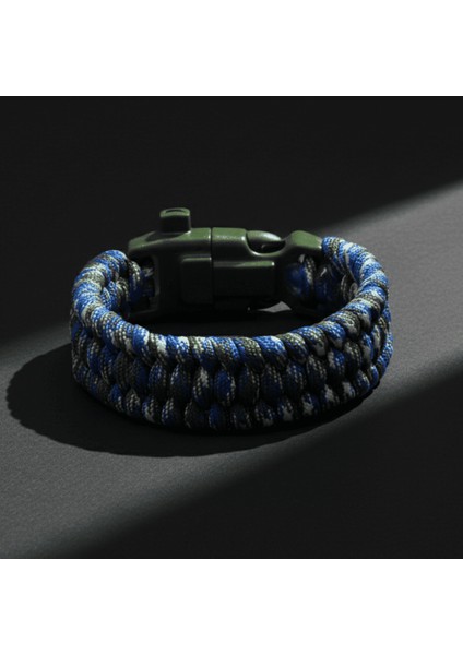 Pusulalı Çakmaklı Taktik Paracord Bileklik - Deniz Kamuflaj Desen - Kamp ve Doğa Sporları Için fırsatları