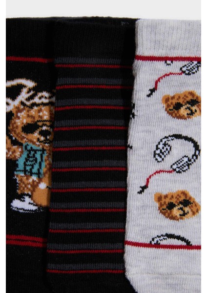 Erkek Çocuk 3'lü Pamuklu Patik Çorap