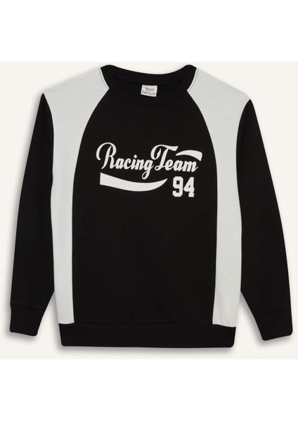 Erkek Çocuk Bisiklet Yaka Baskılı Sweatshirt F1965A825AU