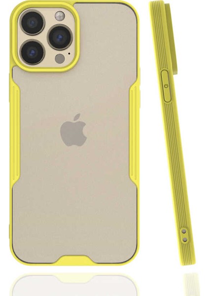 iPhone 13 Pro Max Kılıf Mbvo Parfe Kapak-Sarı