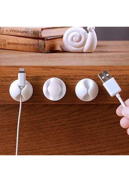 16 Parça Beyaz Yapışkanlı Kablo Organizer Düzenleyici Set Kolay Kullanımlı Çok Amaçlı Kablo Tutucu indirimleri