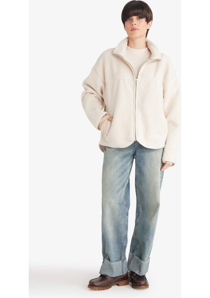 Relax Fit Yarım Balıkçı Yaka Welsoft Pelüş Hırka F4938AX25WN