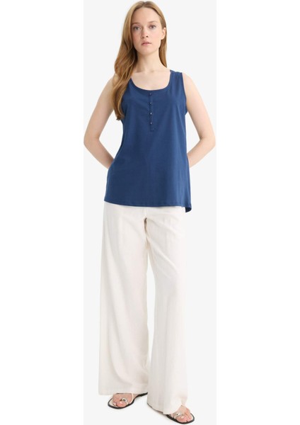 Regular Fit Bisiklet Yaka Penye Atlet