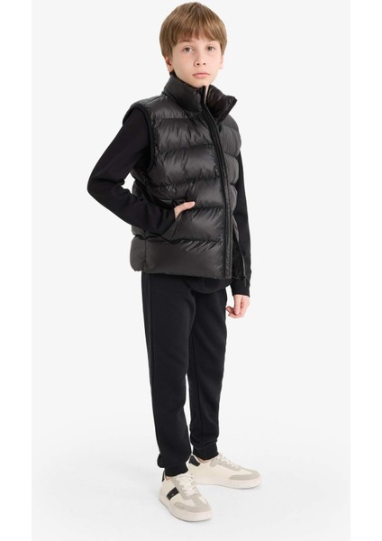 Erkek Çocuk Su Geçirmez Fermuarlı Dik Yaka Şişme Yelek