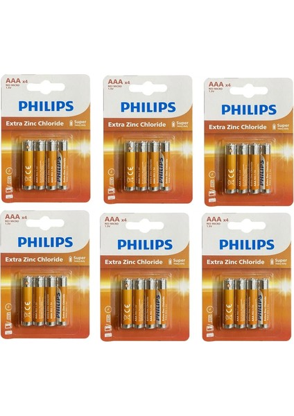 Ince Pil - 24 Lü Aaax4 Extra Çinko Kumanda Pil 4x6=24 Adet