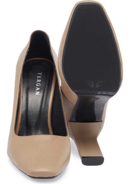 Vizon Hakiki Deri Kadın Topuklu Ayakkabı - K24I1AY67469-A44