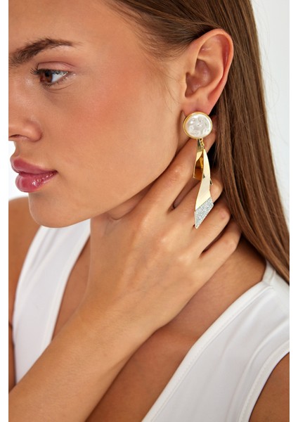 Set.up Inci Detaylı Sallantılı Gold Küpe fırsatları