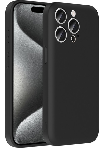 iPhone 15 Pro Max Kılıf Kamera Korumalı Kartlık Hazneli Mbvo Vitra Kapak - Siyah