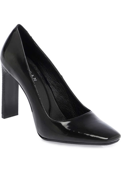Siyah Hakiki Deri Kadın Topuklu Ayakkabı - K24I1AY67469-Q4V