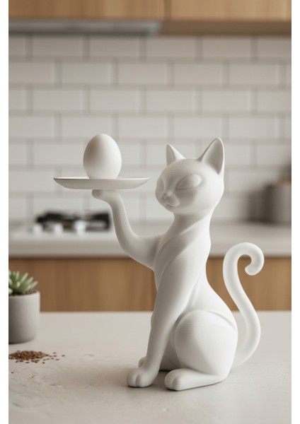 Zarif Kedi Sunumluk Organizer Beyaz Siyah Kırmızı Çok Fonksiyonel Tabağı fiyatları