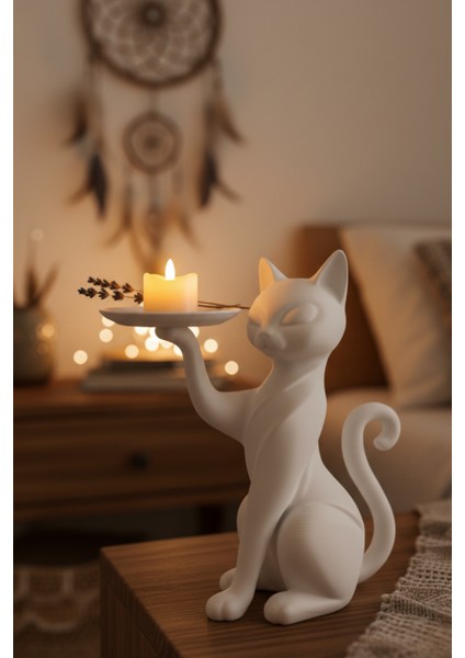 Zarif Kedi Sunumluk Organizer Beyaz Siyah Kırmızı Çok Fonksiyonel Tabağı indirimleri