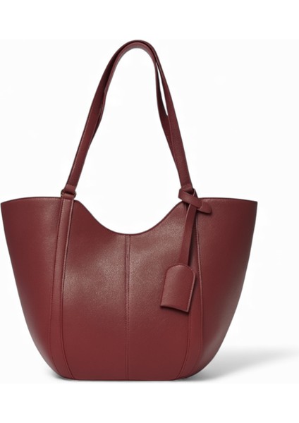 Kese Detaylı Deri Omuz ve Kol Çantası Ladin