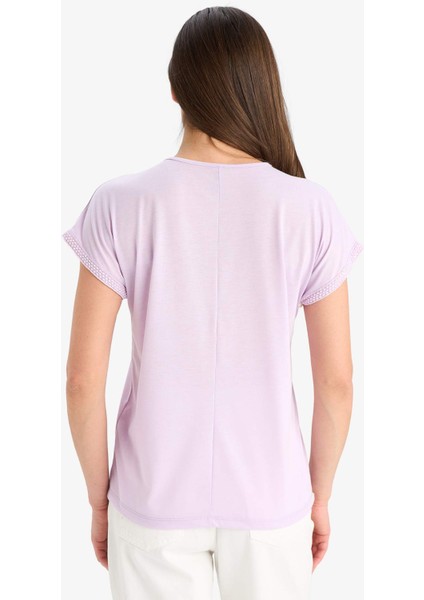 Bisiklet Yaka Basic Düz Kısa Kollu Tişört F4830AX25SM