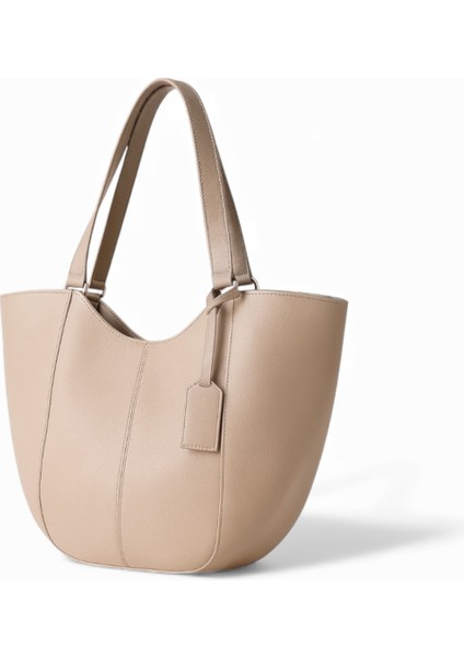 Kese Detaylı Deri Omuz ve Kol Çantası Ladin