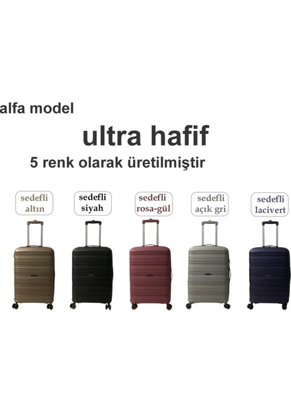 Alfa ☆☆☆☆☆ 5 Yıldız Esnek Kauçuk Kırılmaz Büyük Boy Valiz 75 cm