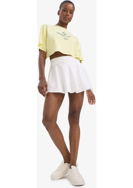 Oversize Geniş Kalıp Bisiklet Yaka Sporcu Kısa Kollu Tişört E3597AX25SM