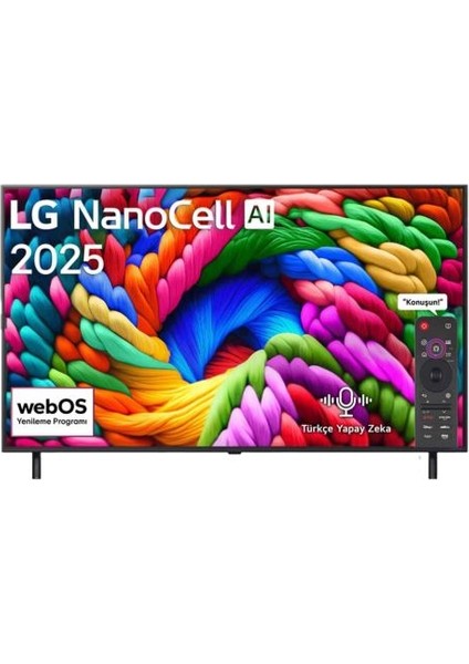 65NANO90A6B 65 Inç 165 cm 4K Smart Tv Aı Sihirli Kumanda WEBOS25,UYDU Alıcılı modelleri