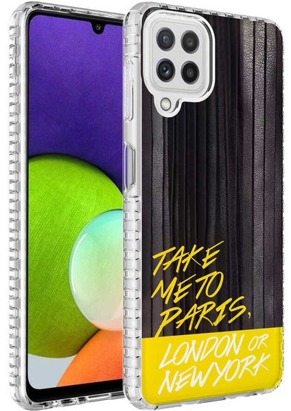 Galaxy A22 4g Kılıf Airbag Kenarlı Renkli Desenli Silikon Mbvo Elegans Kapak-No3