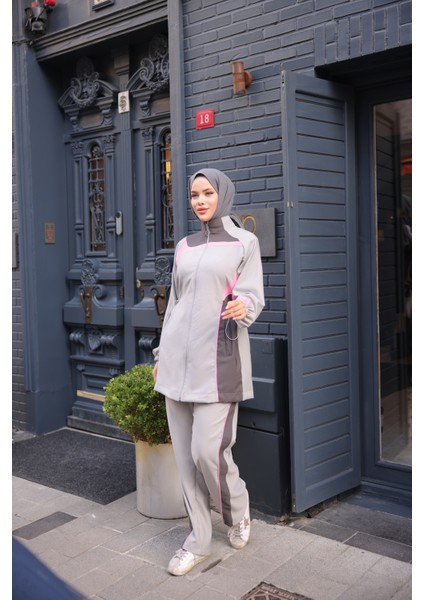 Kadın Tesettür Eşofman Takımı Fermuarlı Alt Üst Eşofman Takımı 522 fiyatları