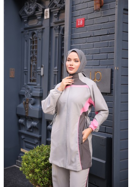 Kadın Tesettür Eşofman Takımı Fermuarlı Alt Üst Eşofman Takımı 522 modelleri