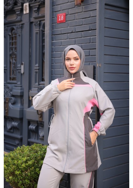 Kadın Tesettür Eşofman Takımı Fermuarlı Alt Üst Eşofman Takımı 522 fırsatları