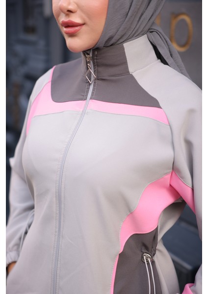 Kadın Tesettür Eşofman Takımı Fermuarlı Alt Üst Eşofman Takımı 522