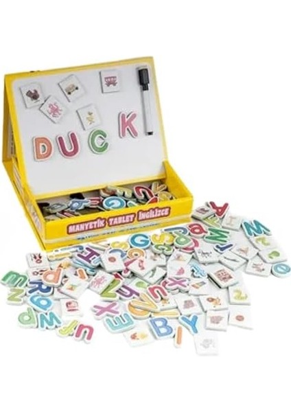 Oyuncak Ingilizce Manyetik Tabletli Silinebilir Kalemli 79 Parça Eğitici Ingilizce Harf Seti - Yazı Tahtalı fiyatları