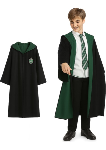 Premium Harry Potter Kostüm Cübbe Gryffindor Slytherin (Gözlük Hediyeli)