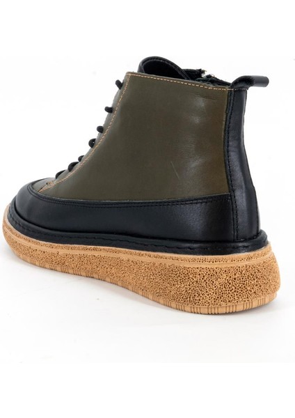 D25KB-1000 Bağcık ve Fermuarlı Deri Hafif Kadın Bot modelleri
