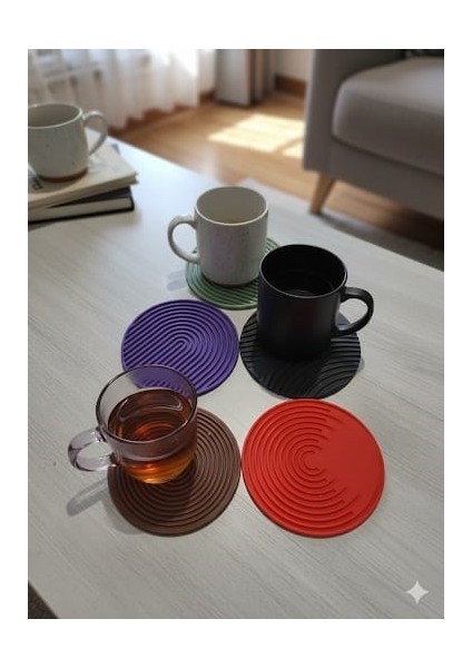 5'lı Renkli Bardak Altlığı