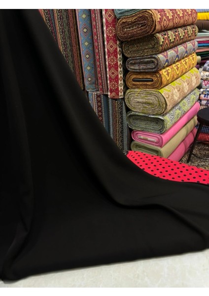 Medine Ipeği Kumaş Jetblack Koyu Siyah