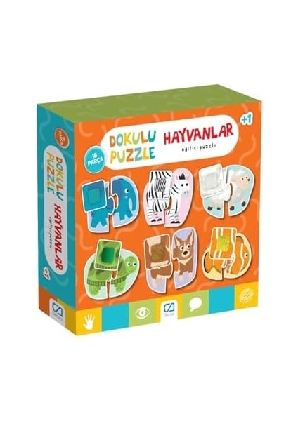 Dokulu Hayvanlar 1+ Yaş Çocuklar Için 18 Parçalı Eğitici ve Eğlenceli Yapboz-Puzzle Serisi modelleri